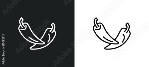pepper line icon in white and black colors. pepper flat vector icon from pepper collection for web, mobile apps and ui.