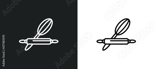 baking line icon in white and black colors. baking flat vector icon from baking collection for web, mobile apps and ui.