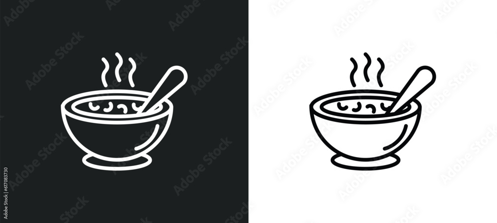 japanese soup bowl line icon in white and black colors. japanese soup bowl flat vector icon from japanese soup bowl collection for web, mobile apps and ui. japanese soup bowl line icon in white and black colors. japanese soup bowl flat vector icon from japanese soup bowl collection for web, mobile apps and ui.