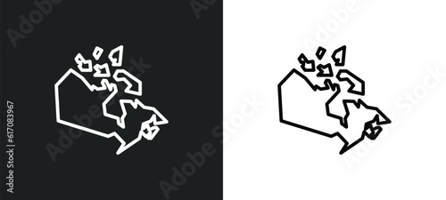 canadian line icon in white and black colors. canadian flat vector icon from canadian collection for web, mobile apps and ui. © IconArt