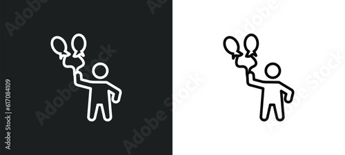 hopeful human line icon in white and black colors. hopeful human flat vector icon from hopeful human collection for web, mobile apps and ui.
