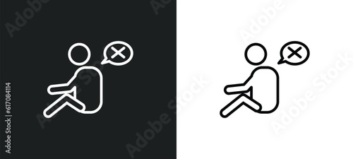 helpless human line icon in white and black colors. helpless human flat vector icon from helpless human collection for web, mobile apps and ui.