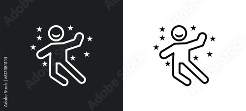 great human line icon in white and black colors. great human flat vector icon from great human collection for web, mobile apps and ui.