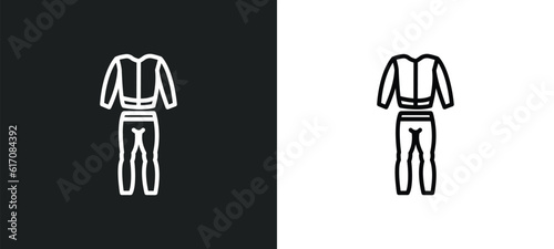 men tracksuit line icon in white and black colors. men tracksuit flat vector icon from men tracksuit collection for web  mobile apps and ui.