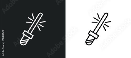 line icon in white and black colors. flat vector icon from collection for web, mobile apps and