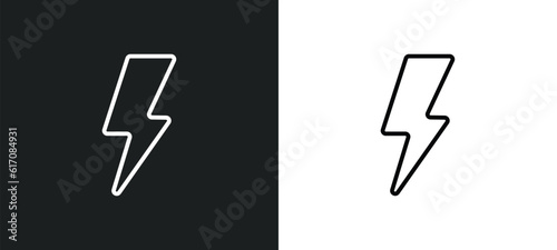 blitz flash line icon in white and black colors. blitz flash flat vector icon from blitz flash collection for web, mobile apps and ui.