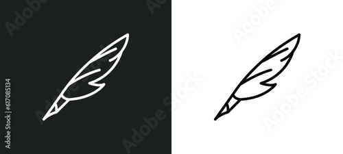 quill line icon in white and black colors. quill flat vector icon from quill collection for web, mobile apps and ui.