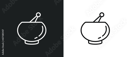 punch bowl line icon in white and black colors. punch bowl flat vector icon from punch bowl collection for web, mobile apps and ui.