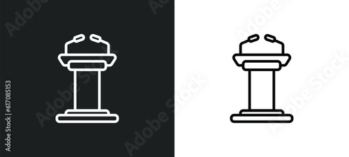 lectern line icon in white and black colors. lectern flat vector icon from lectern collection for web, mobile apps and ui.