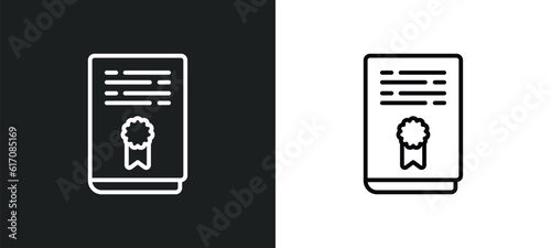 thesis line icon in white and black colors. thesis flat vector icon from thesis collection for web, mobile apps and ui.