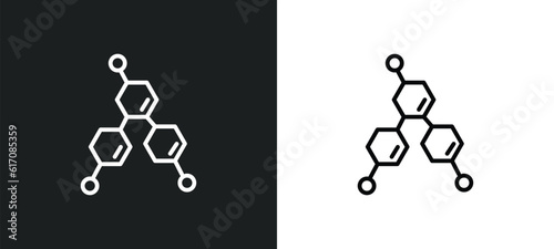chemical formula line icon in white and black colors. chemical formula flat vector icon from chemical formula collection for web, mobile apps and ui.