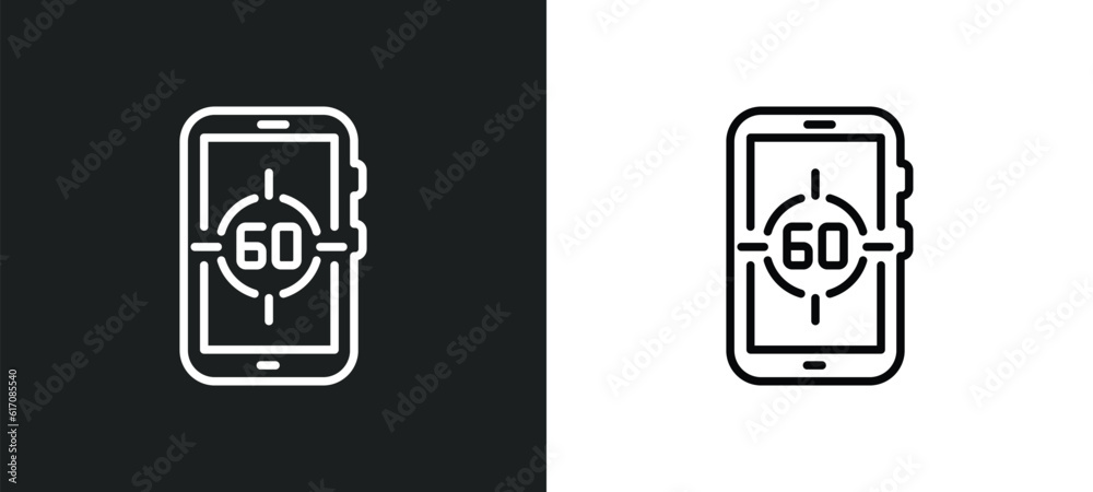 digital display 60 line icon in white and black colors. digital display 60 flat vector icon from digital display 60 collection for web, mobile apps and ui. digital display 60 line icon in white and black colors. digital display 60 flat vector icon from digital display 60 collection for web, mobile apps and ui.