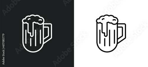 pub line icon in white and black colors. pub flat vector icon from pub collection for web  mobile apps and ui.