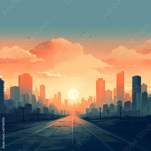 city view background