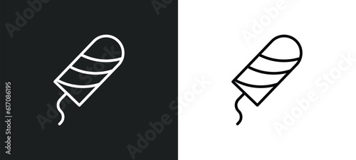 tampon line icon in white and black colors. tampon flat vector icon from tampon collection for web, mobile apps and ui.