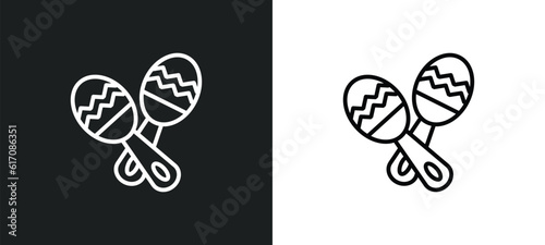 maracas couple line icon in white and black colors. maracas couple flat vector icon from maracas couple collection for web, mobile apps and ui.