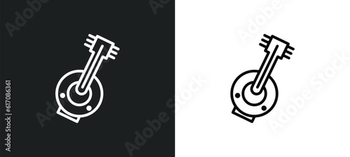 kora line icon in white and black colors. kora flat vector icon from kora collection for web, mobile apps and ui.