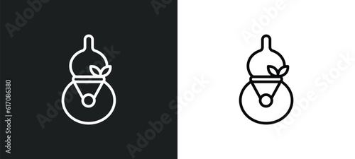 kalabas line icon in white and black colors. kalabas flat vector icon from kalabas collection for web, mobile apps and ui. photo