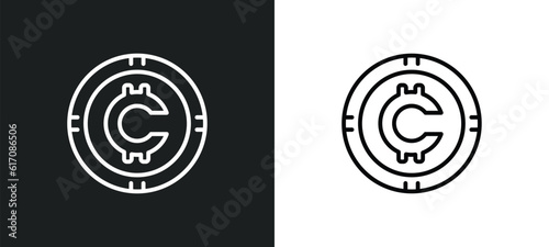 cryptocurrency line icon in white and black colors. cryptocurrency flat vector icon from cryptocurrency collection for web, mobile apps and ui.