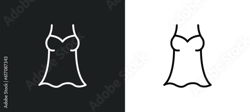 nightwear line icon in white and black colors. nightwear flat vector icon from nightwear collection for web, mobile apps and ui.
