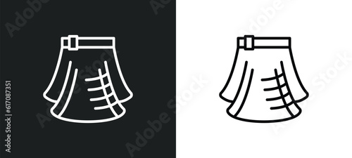 kilt line icon in white and black colors. kilt flat vector icon from kilt collection for web, mobile apps and ui.