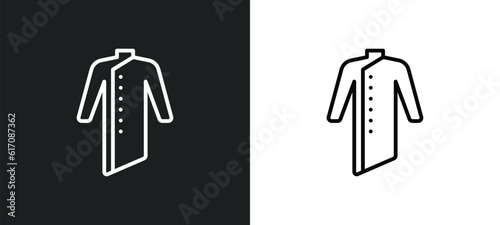 kurta line icon in white and black colors. kurta flat vector icon from kurta collection for web, mobile apps and ui.