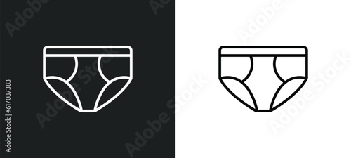 briefs line icon in white and black colors. briefs flat vector icon from briefs collection for web, mobile apps and ui.