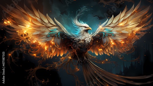 Spirit Birds, Pentecost background featuring flying bird and fire.