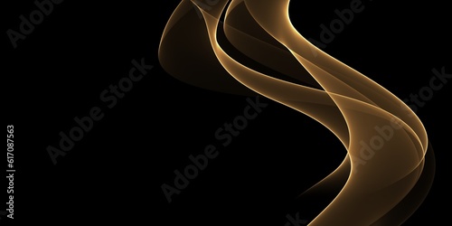 Abstract orange wave on a black background	