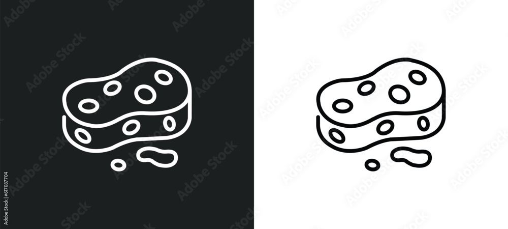 sponges line icon in white and black colors. sponges flat vector icon from sponges collection for web, mobile apps and ui. sponges line icon in white and black colors. sponges flat vector icon from sponges collection for web, mobile apps and ui.