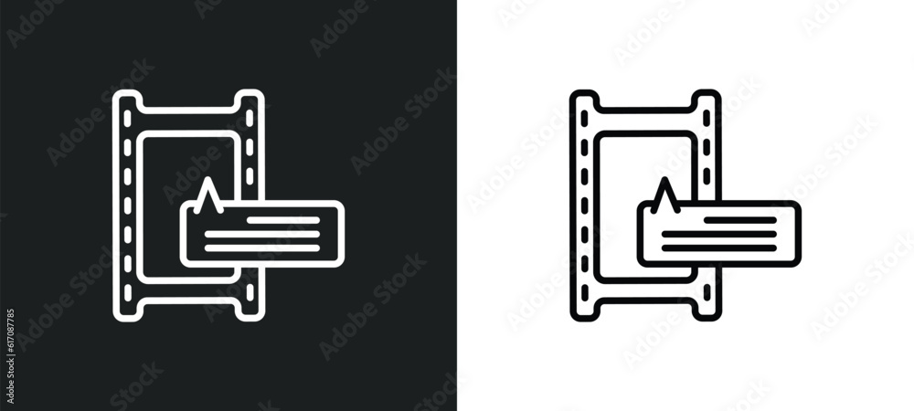 subtitle line icon in white and black colors. subtitle flat vector icon from subtitle collection for web, mobile apps and ui. subtitle line icon in white and black colors. subtitle flat vector icon from subtitle collection for web, mobile apps and ui.