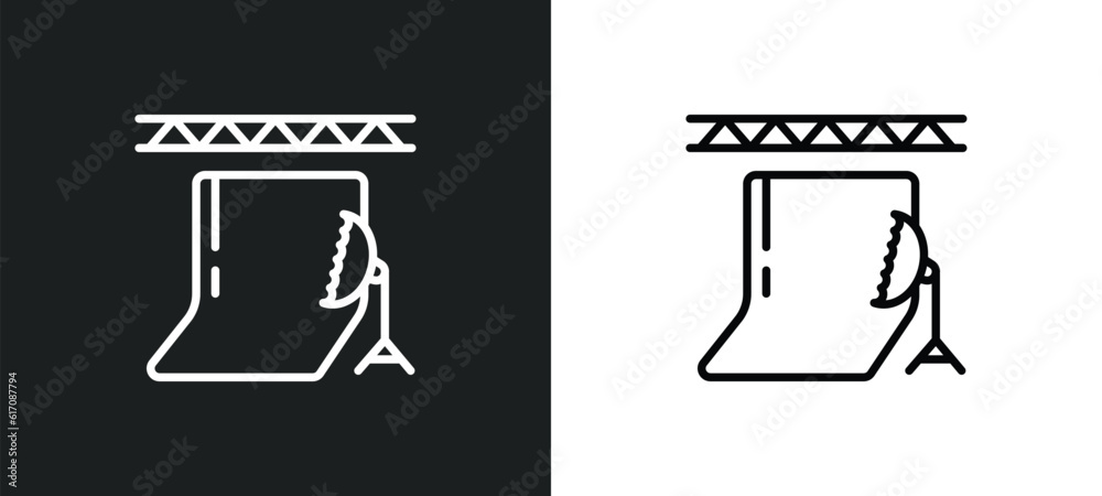 studio line icon in white and black colors. studio flat vector icon from studio collection for web, mobile apps and ui. studio line icon in white and black colors. studio flat vector icon from studio collection for web, mobile apps and ui.