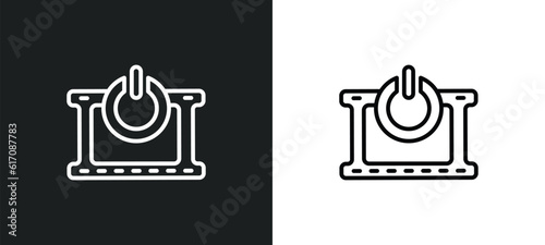 turn on line icon in white and black colors. turn on flat vector icon from turn on collection for web, mobile apps and ui.