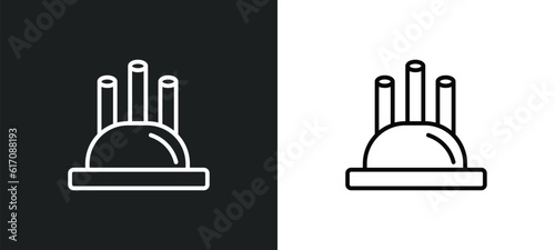 car distributor cap line icon in white and black colors. car distributor cap flat vector icon from car distributor cap collection for web, mobile apps and ui.