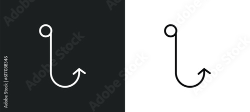 hook line icon in white and black colors. hook flat vector icon from hook collection for web, mobile apps and ui.