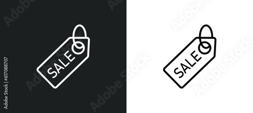 sale tag line icon in white and black colors. sale tag flat vector icon from sale tag collection for web, mobile apps and ui.