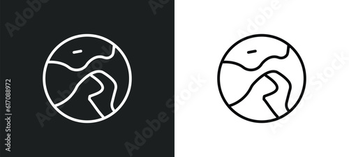 world line icon in white and black colors. world flat vector icon from world collection for web, mobile apps and ui.