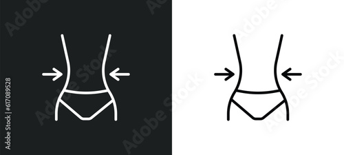women waist line icon in white and black colors. women waist flat vector icon from women waist collection for web, mobile apps and ui.