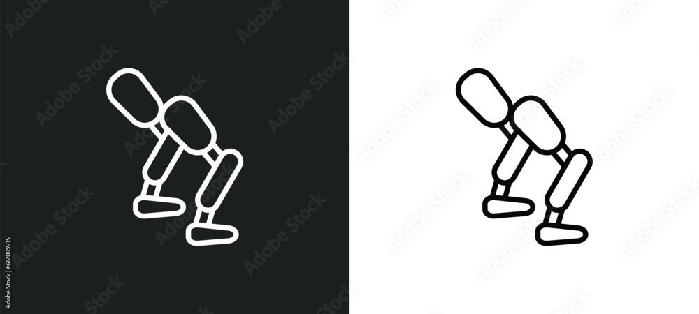 prosthesis line icon in white and black colors. prosthesis flat vector icon from prosthesis collection for web, mobile apps and ui. prosthesis line icon in white and black colors. prosthesis flat vector icon from prosthesis collection for web, mobile apps and ui.