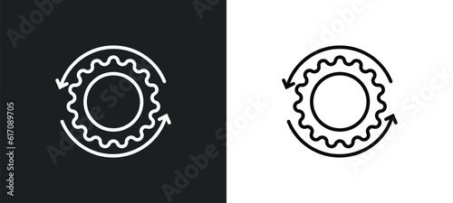 processing line icon in white and black colors. processing flat vector icon from processing collection for web, mobile apps and ui.