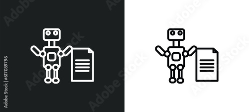 laws of robotics line icon in white and black colors. laws of robotics flat vector icon from laws of robotics collection for web, mobile apps and ui.