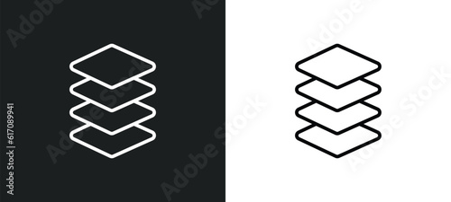 layers line icon in white and black colors. layers flat vector icon from layers collection for web, mobile apps and ui.