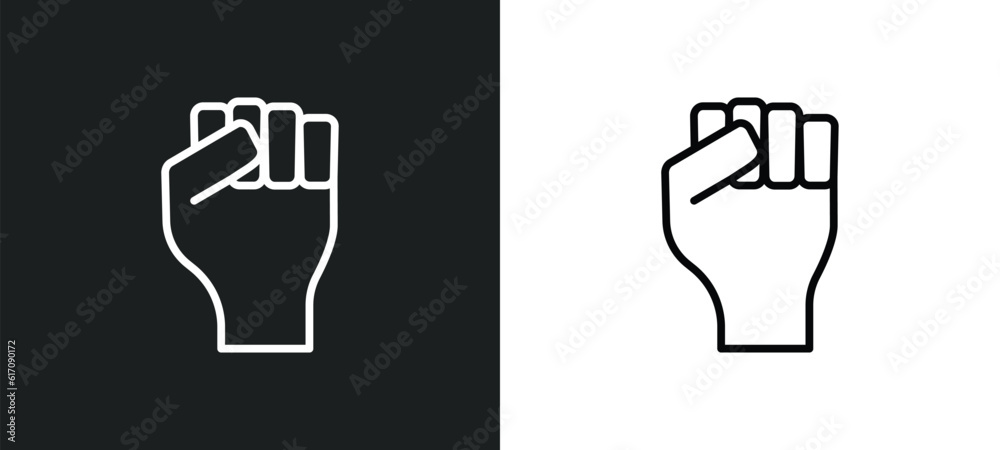 rebellion line icon in white and black colors. rebellion flat vector icon from rebellion collection for web, mobile apps and ui. rebellion line icon in white and black colors. rebellion flat vector icon from rebellion collection for web, mobile apps and ui.