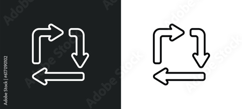 square line icon in white and black colors. square flat vector icon from square collection for web, mobile apps and ui.