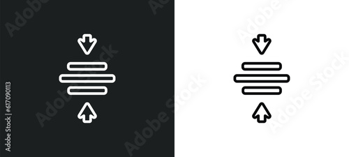 center align line icon in white and black colors. center align flat vector icon from center align collection for web, mobile apps and ui.