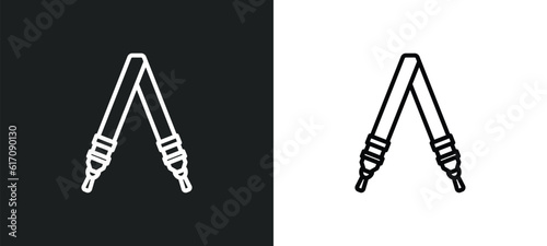 shoulder strap line icon in white and black colors. shoulder strap flat vector icon from shoulder strap collection for web, mobile apps and ui. photo