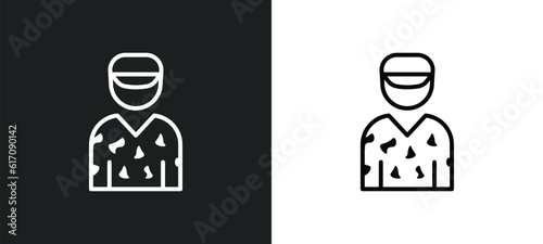 conscription line icon in white and black colors. conscription flat vector icon from conscription collection for web, mobile apps and ui.