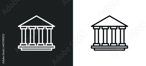 federal agency line icon in white and black colors. federal agency flat vector icon from federal agency collection for web, mobile apps and ui.