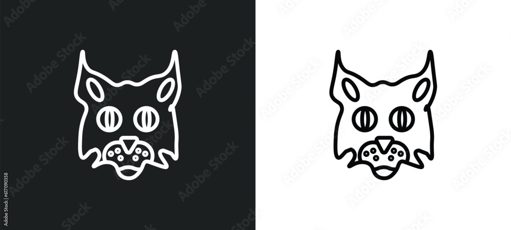 pallas cat line icon in white and black colors. pallas cat flat vector icon from pallas cat collection for web, mobile apps and ui.