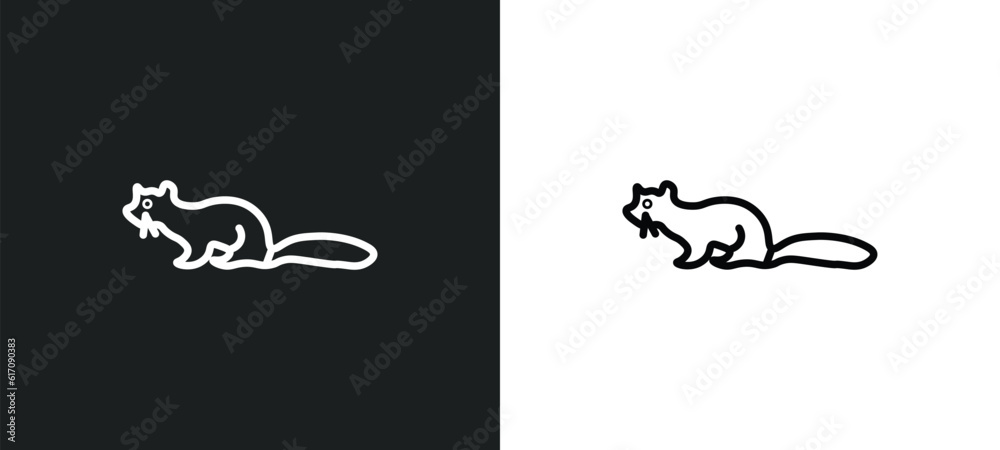 marten line icon in white and black colors. marten flat vector icon from marten collection for web, mobile apps and ui.